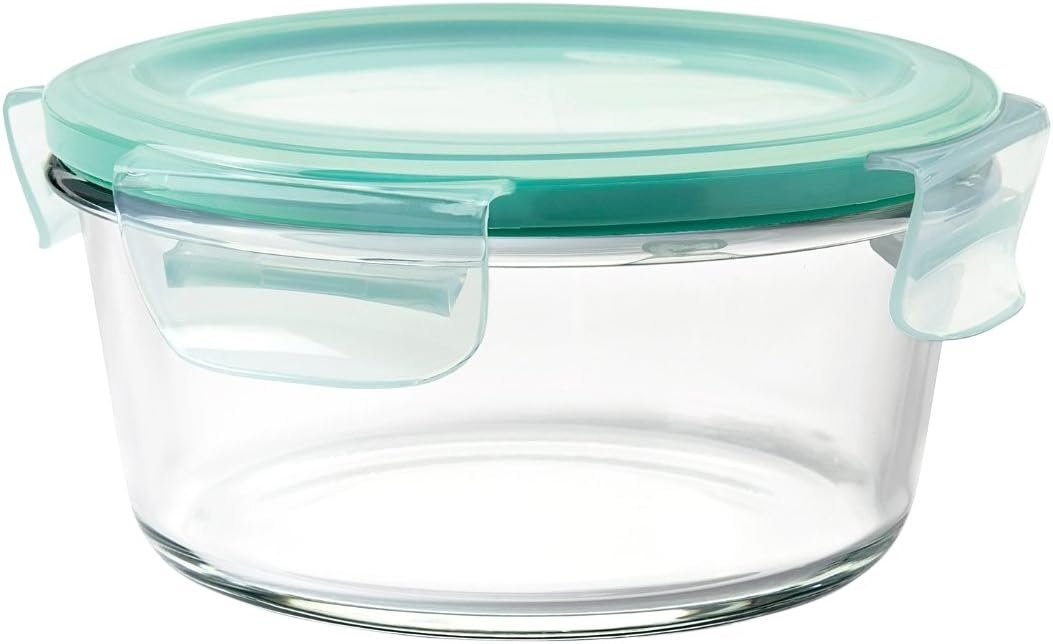 4 Cup Round Glass Airtight Container with Leakproof Seal