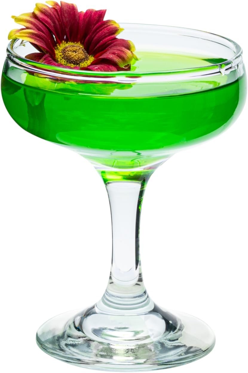 Cocktail Glasses, Set of 12 Glass, SMALL Champagne Glasses, 5.2 Ounce Manhattan Glass For Cocktails, Classic Martini Glasses, Vintage Cocktail Cup, Sparkling Wine Saucers