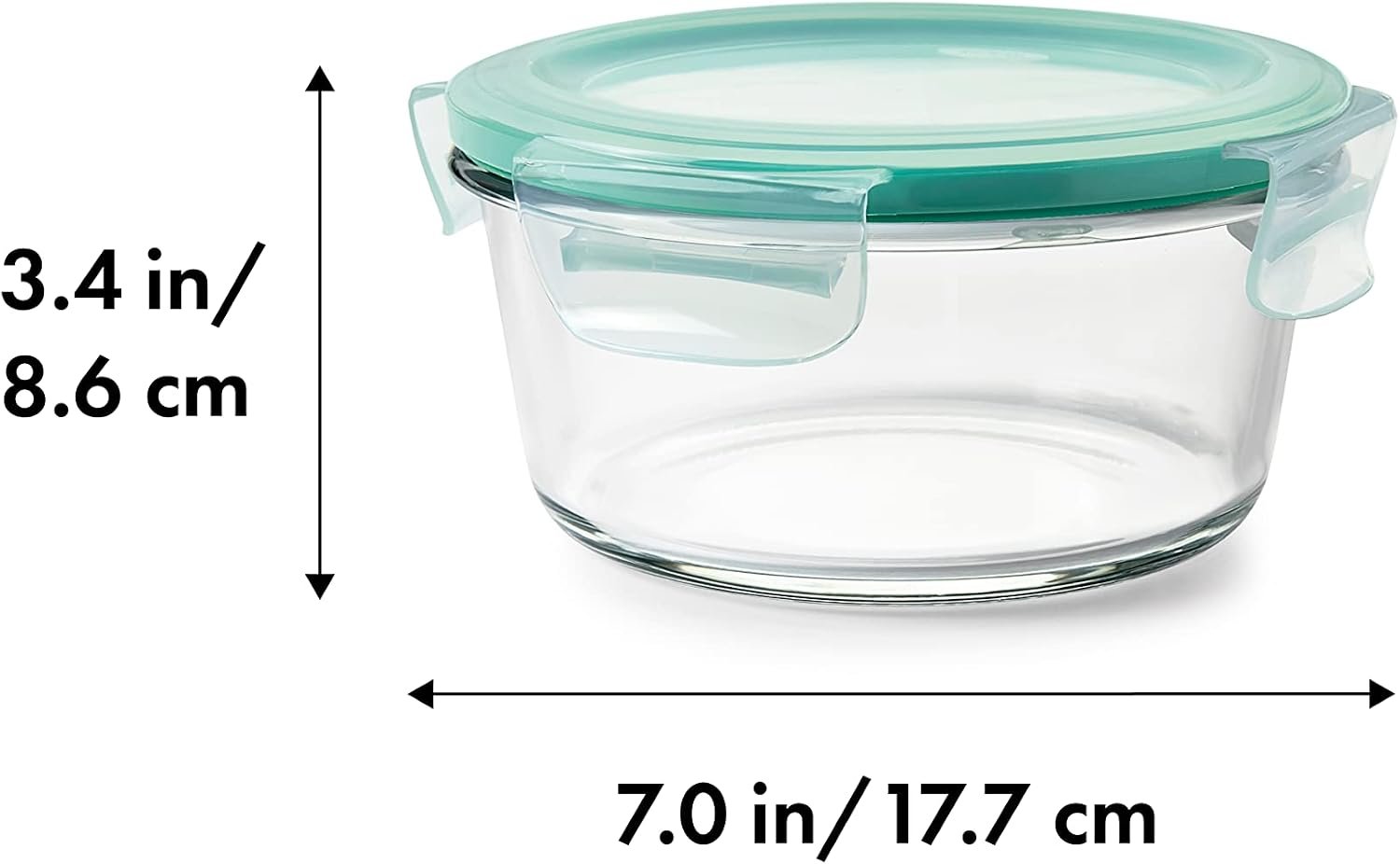 4 Cup Round Glass Airtight Container with Leakproof Seal - Image 2