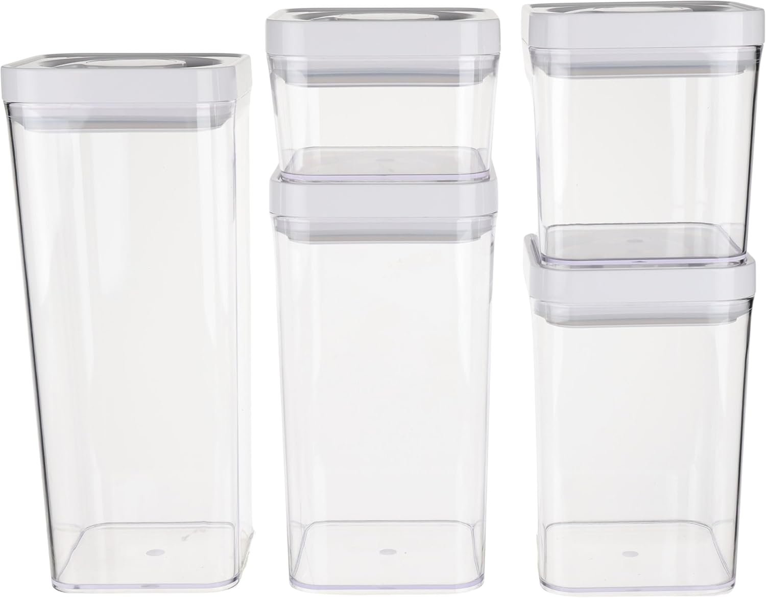 10-Piece Square Plastic Pantry Containers with Twist Lids, Airtight - Image 2