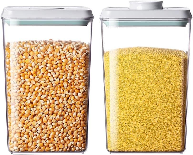 2-Pack 2.9Qt Airtight Pop Containers with One-Button Lids