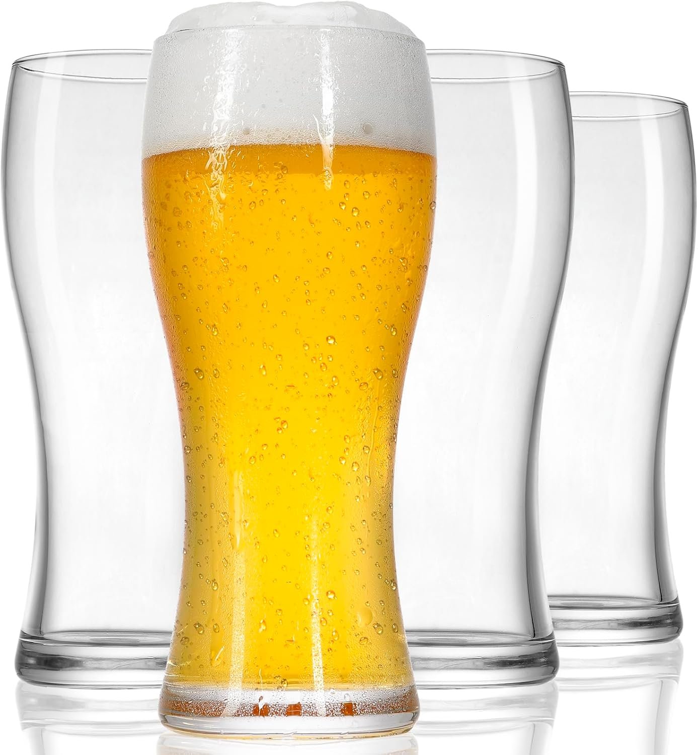 Beer Glasses Set of 4, 15.5 oz Pint Glasses Pilsner Glasses for Father, Beer Mug Gifts for Men