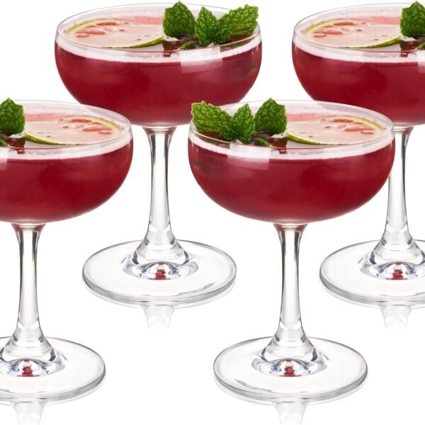 Glass, Martini Glasses for Cocktail Party, Perfect for Espresso Martini, Manhattan, Champagne, Elegant 7 oz Glassware for Home Bars, Wedding Gifts, Margarita Glasses Set of 4