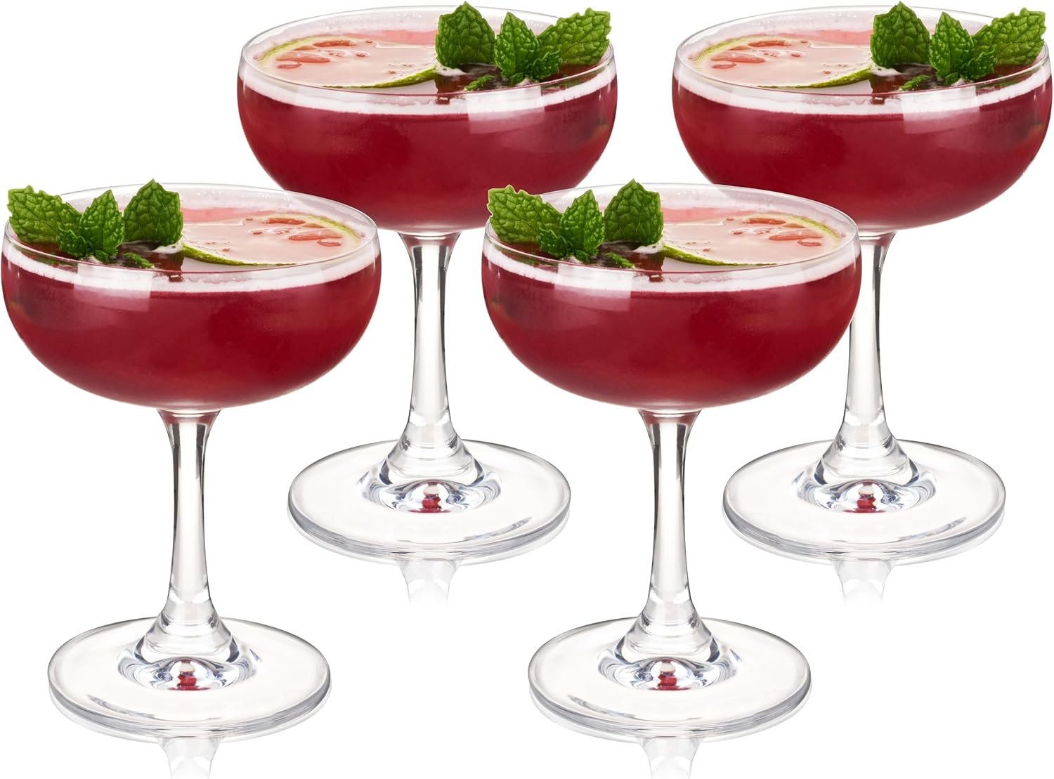 Glass, Martini Glasses for Cocktail Party, Perfect for Espresso Martini, Manhattan, Champagne, Elegant 7 oz Glassware for Home Bars, Wedding Gifts, Margarita Glasses Set of 4