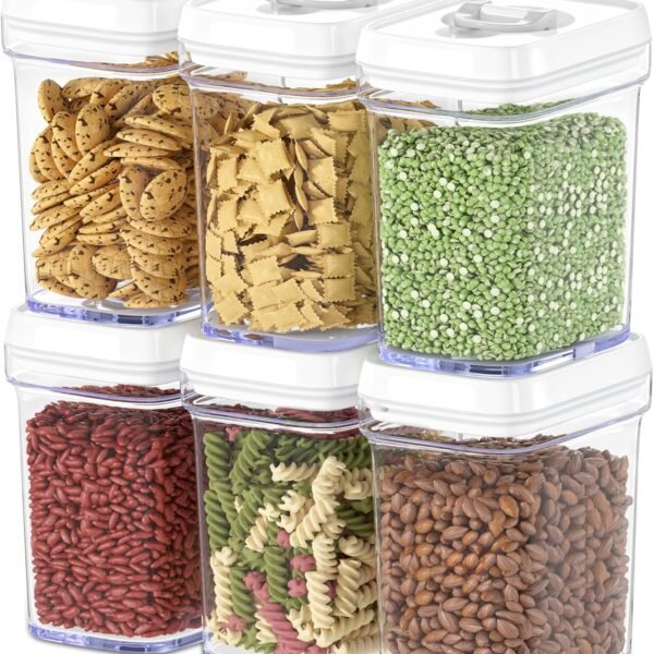 6-Pack 1L Plastic Airtight Food Storage Containers with Lids